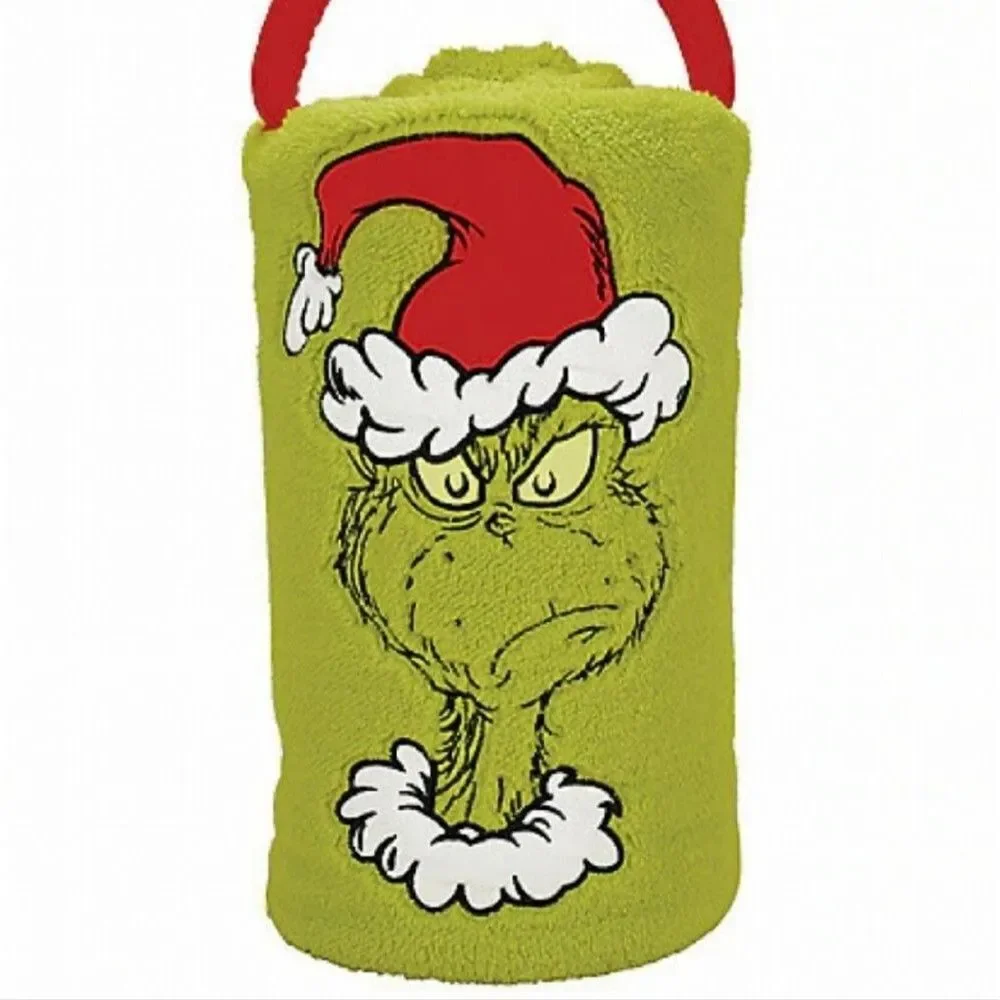 Snowpinions Angry Santa Grinch Throw Blanket Dr Seuss Portable 60 x 45 New